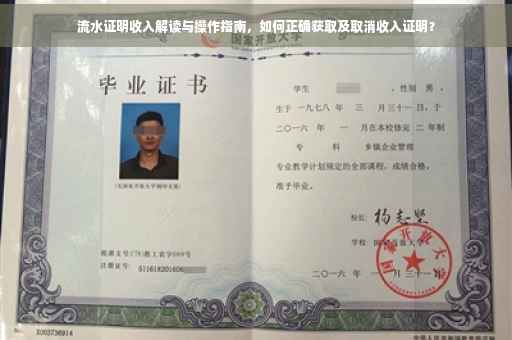 流水证明收入解读与操作指南，如何正确获取及取消收入证明？