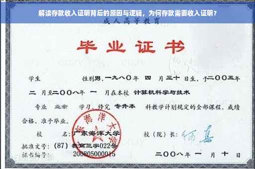 解读存款收入证明背后的原因与逻辑，为何存款需要收入证明？