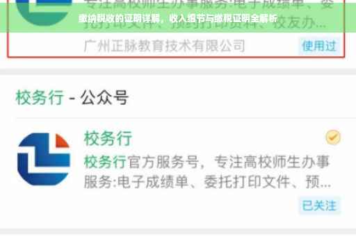 缴纳税收的证明详解，收入细节与缴税证明全解析