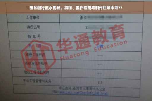 硅谷银行流水揭秘，真相、操作指南与制作注意事项??