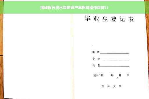 揭秘银行流水指定账户真相与操作指南??