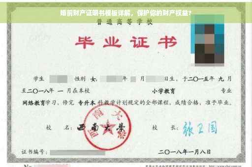 婚前财产证明书模板详解，保护你的财产权益?