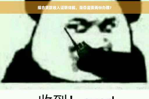 组合贷款收入证明详解，是否需要两份办理？
