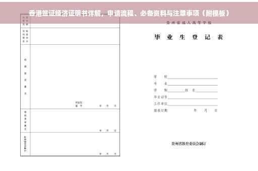 香港签证经济证明书详解，申请流程、必备资料与注意事项（附模板）