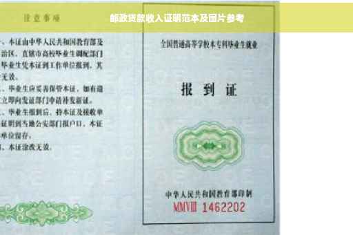 邮政贷款收入证明范本及图片参考