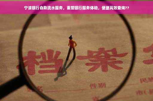 宁波银行自助流水服务，重塑银行服务体验，便捷高效查询??