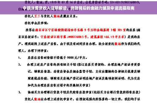 中银消费贷收入证明解读，贷款背后的金融力量及申请流程指南