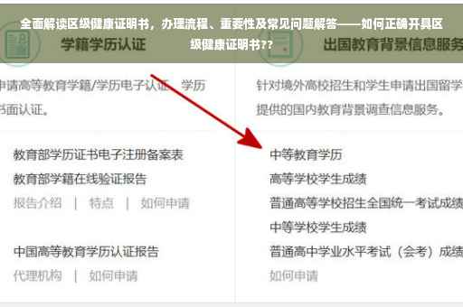 全面解读区级健康证明书，办理流程、重要性及常见问题解答——如何正确开具区级健康证明书??