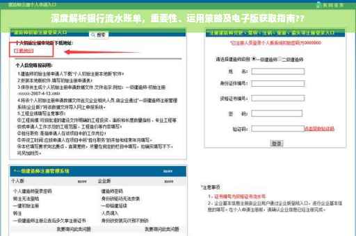 深度解析银行流水账单，重要性、运用策略及电子版获取指南??