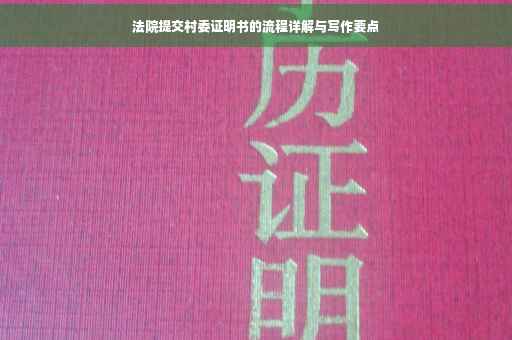 法院提交村委证明书的流程详解与写作要点