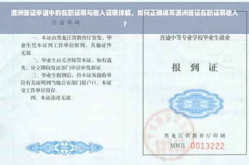 澳洲签证申请中的在职证明与收入证明详解，如何正确填写澳洲签证在职证明收入？