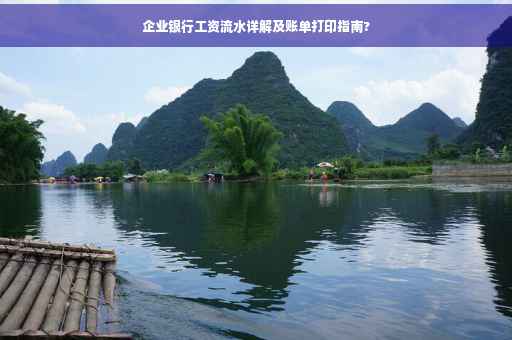 企业银行工资流水详解及账单打印指南?