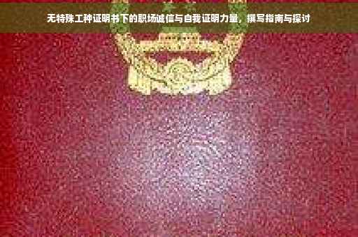 无特殊工种证明书下的职场诚信与自我证明力量，撰写指南与探讨