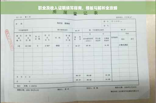 职业及收入证明填写指南，模板与解析全攻略