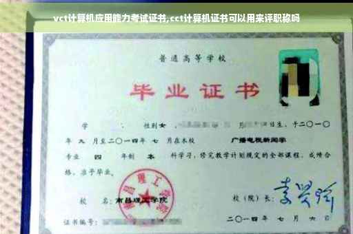 vct计算机应用能力考试证书,cct计算机证书可以用来评职称吗
