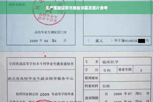 生产医院证明书模板详解及图片参考