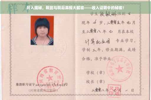 月入揭秘，税前与税后真相大解密——收入证明中的秘密！
