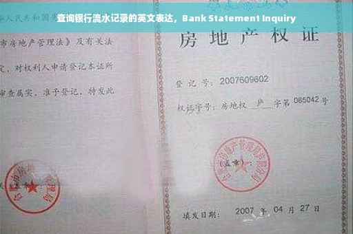查询银行流水记录的英文表达，Bank Statement Inquiry