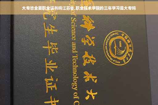 大专毕业要职业证书吗江苏省,职业技术学院的三年学习是大专吗