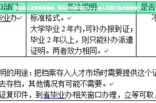按揭收入证明真相揭秘，背后的故事与启示——收入证明打高点需谨慎??