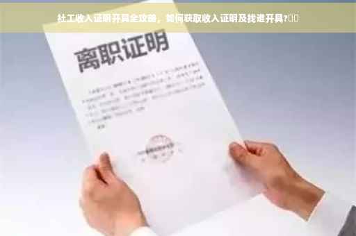 社工收入证明开具全攻略，如何获取收入证明及找谁开具?⚡️