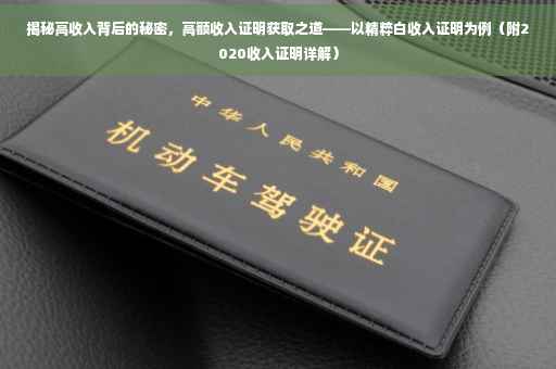 揭秘高收入背后的秘密，高额收入证明获取之道——以精粹白收入证明为例（附2020收入证明详解）