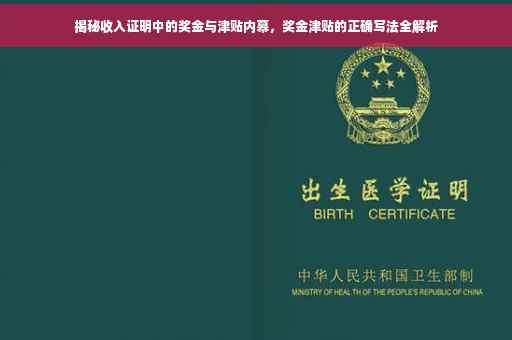 揭秘收入证明中的奖金与津贴内幕，奖金津贴的正确写法全解析