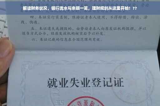 解读财务状况，银行流水与余额一览，理财规划从这里开始！??