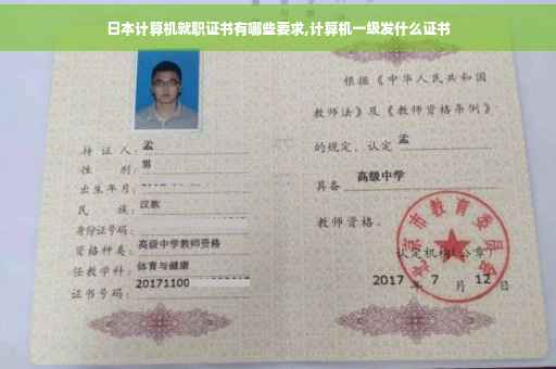 日本计算机就职证书有哪些要求,计算机一级发什么证书