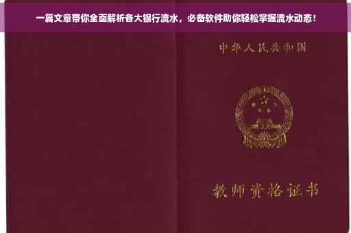 一篇文章带你全面解析各大银行流水，必备软件助你轻松掌握流水动态！