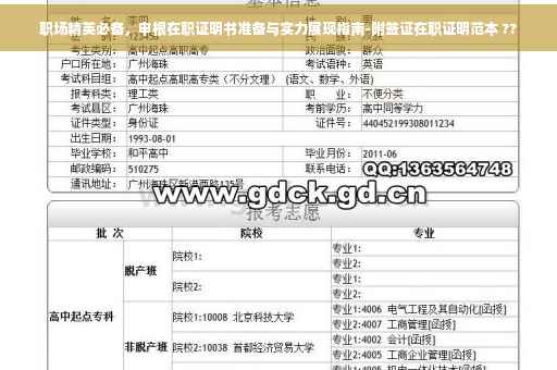 职场精英必备，申根在职证明书准备与实力展现指南-附签证在职证明范本 ??