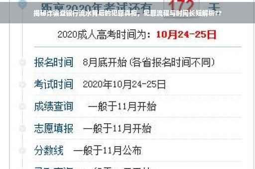 揭秘诈骗查银行流水背后的犯罪真相，犯罪流程与时间长短解析??