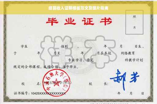 结算收入证明模板范文及图片指南
