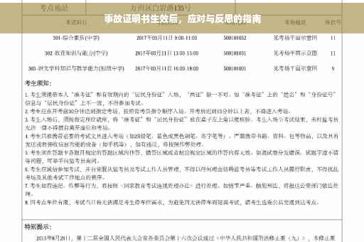 事故证明书生效后，应对与反思的指南