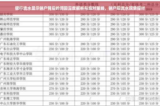 银行流水显示销户背后的原因深度解析与应对策略，销户后流水现象探讨