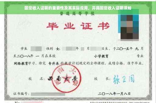 固定收入证明的重要性及其实际应用，开具固定收入证明须知