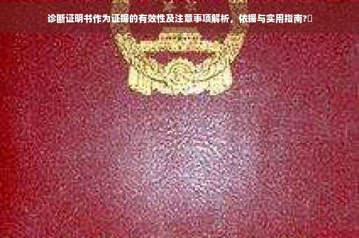 诊断证明书作为证据的有效性及注意事项解析，依据与实用指南?✨