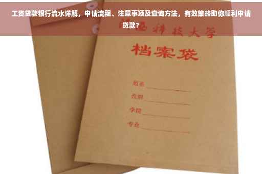 工资贷款银行流水详解，申请流程、注意事项及查询方法，有效策略助你顺利申请贷款?