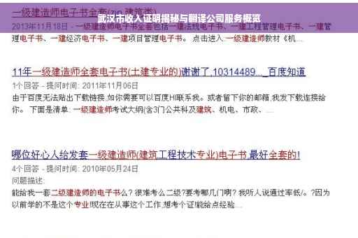 武汉市收入证明揭秘与翻译公司服务概览