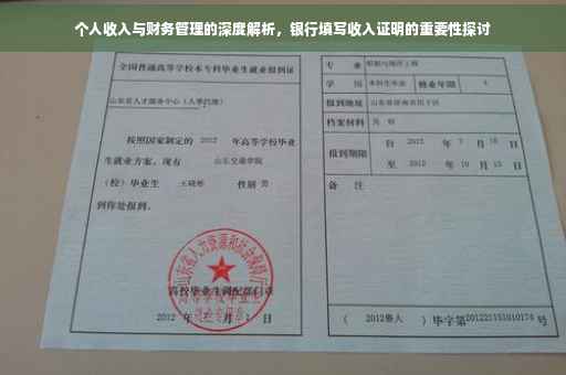 个人收入与财务管理的深度解析，银行填写收入证明的重要性探讨