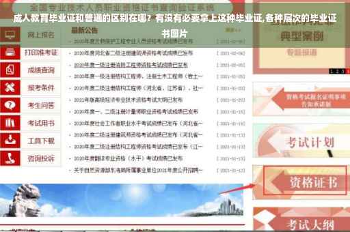成人教育毕业证和普通的区别在哪？有没有必要拿上这种毕业证,各种层次的毕业证书图片
