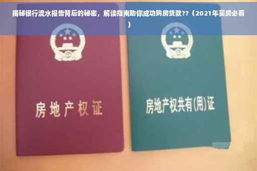 揭秘银行流水报告背后的秘密，解读指南助你成功购房贷款??（2021年买房必看）