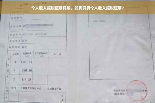 个人收入报税证明详解，如何开具个人收入报税证明？