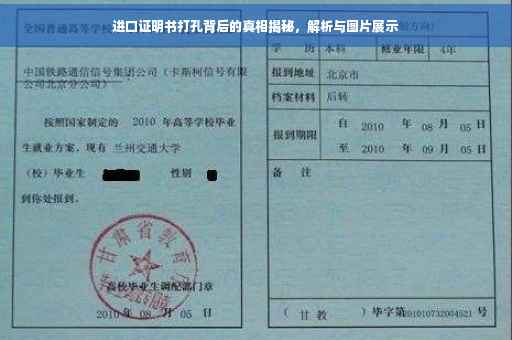 进口证明书打孔背后的真相揭秘，解析与图片展示