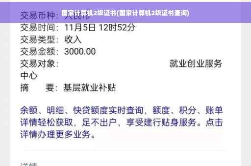 国家计算机2级证书(国家计算机2级证书查询)