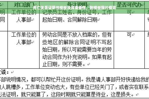 死亡关系证明书模板及其重要性，附模板图片概览