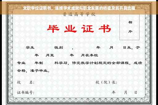 文职学位证明书，连接学术成就与职业发展的桥梁及其开具流程