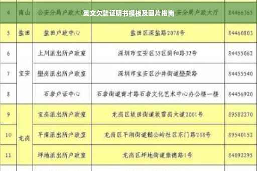 英文欠款证明书模板及图片指南
