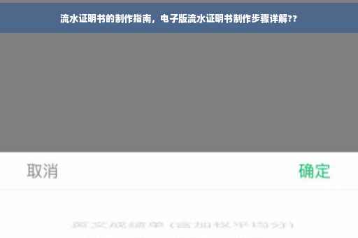 流水证明书的制作指南，电子版流水证明书制作步骤详解??