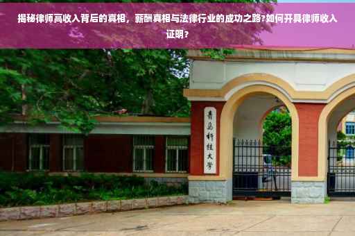 揭秘律师高收入背后的真相，薪酬真相与法律行业的成功之路?如何开具律师收入证明？